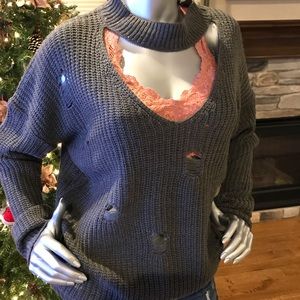 Gray slouchy sweater